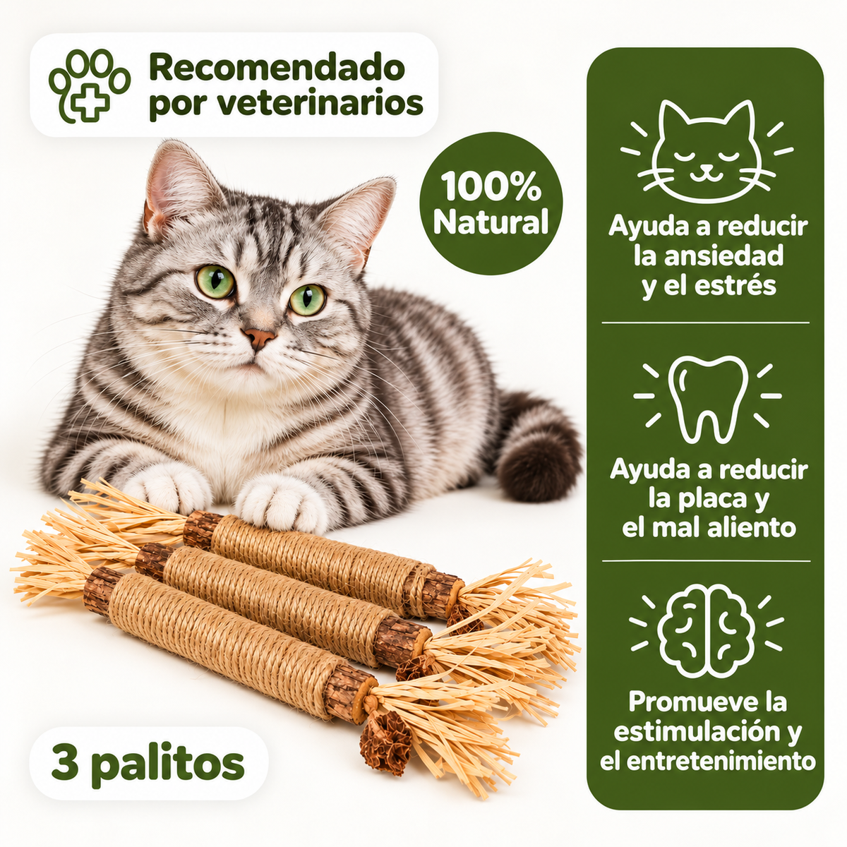 Zabyro™ Palitos Naturales de Silvervine