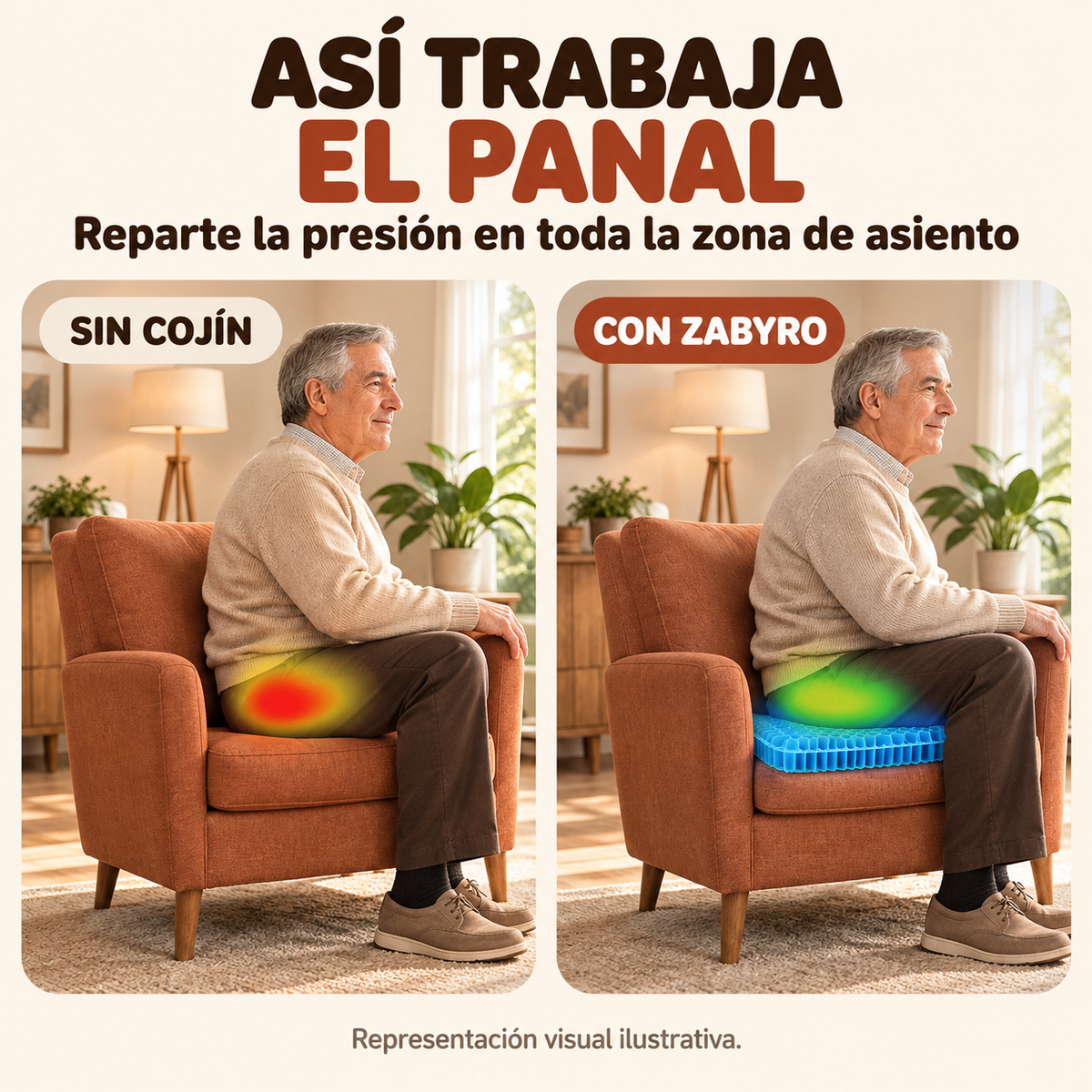 Zabyro™ Cojín de Gel Efecto Flotación